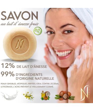 Nude Skin - Face and Body Care Set with Fresh Donkey Milk | Soap Face Cream Shower Gel Body Milk | All skin types Eczema Psoriasis Acne Anti-Wrinkle | Made in France - Buy Online on GoSupps.com