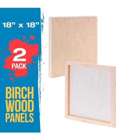 U.S. Art Supply 18x18 Birch Wood Paint Pouring Panel Boards Studio 3/4 Deep Cradle (Pack of 2) - Artist Wooden Wall Canvases - Buy Online on GoSupps.com