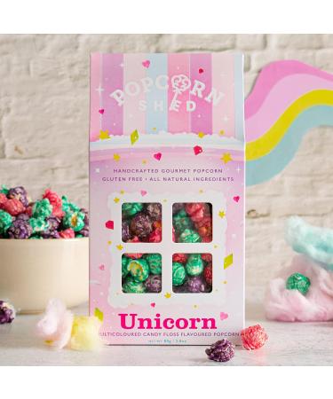 Popcorn Shed Unicorn Gourmet Popcorn Gift Box - Candy Floss & Caramel Flavors - 80g - Gluten Free Movie Night Snack - Buy Online on GoSupps.com