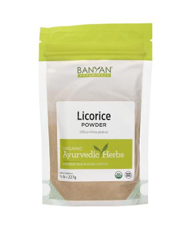 Banyan Botanicals Licorice Root Powder, 1/2 Pound - USDA Organic - Glycyrrhiza glabra - Ayurvedic Herb for Lungs, Skin, & Stomach  8 Ounce (Pack of 1)