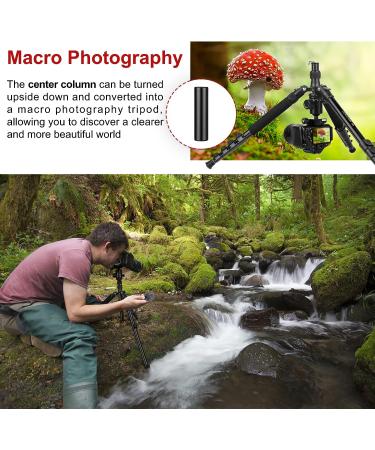 Professional 83-Inch Camera Tripod Stand for DSLR, Binoculars, and Telescope - Heavy Duty Travel Tripod with Monopod, Laser Level, and Spotting Scope - Black - Buy Online on GoSupps.com