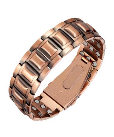Jeracol Copper Magnetic Bracelet for Men Men's Copper Bracelet with 3X Ultra Strength Magnets(3800 Gauss Each) Unique Folding Clasp Wristband Brazaletes with Adjustment Tool and Jewelry Gift Box Copper-rivet - Buy Online on GoSupps.com