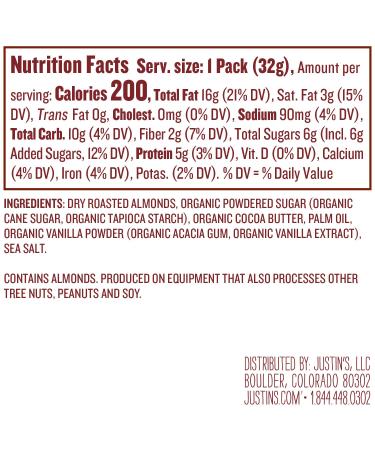 JUSTIN'S Gluten-Free Vanilla Almond Butter Squeeze Pack 1.15 oz (Pack of 10) - Buy Online on GoSupps.com