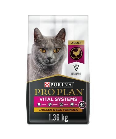 Purina Pro Plan Vital Systems Dry Cat Food Chicken & Egg - 1.36 kg Bag 1.36 kg (Pack of 1)