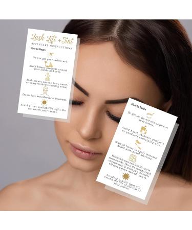 Lash Lift + Tint Aftercare Instruction Cards | 50 Pack | Boutique Marketing LLC | DIY Eyelash Kit | 2x3.5 inches Business Card Size - Buy Online on GoSupps.com