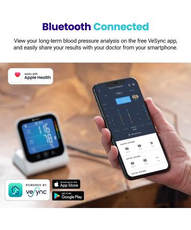 Etekcity Bluetooth Blood Pressure Monitor | FSA & HSA Approved | Large Arm Friendly | Unlimited Memories in APP | Dual Power - Buy Online on GoSupps.com