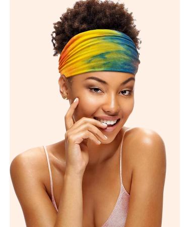 Propog Wide Hair Bands for Women - 4pcs Tie Dye Yoga & Sport Headband Set - Stylish Boho Hair Accessories - Buy Online on GoSupps.com