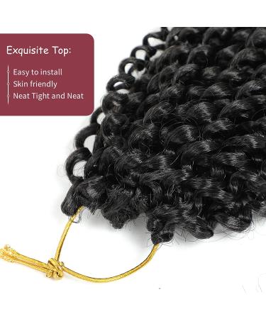 Passion Twist Hair 14 Inch Water Wave Crochet Faux Locs - Pack of 8 | Curly Braiding Hair for Black Women - 1B - Buy Online on GoSupps.com