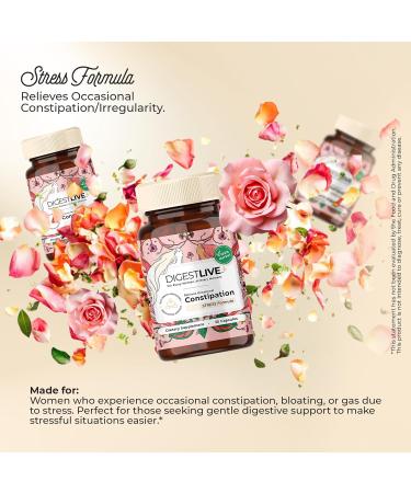 DigestLive Stress Constipation Relief Laxative for Women 30 Capsules 100% Herbal Stool Softener - Female Gentle Natural Colon Cleanse Detox Bloating & Gas Fast-Acting Vegan Gluten & GMO-Free - Buy Online on GoSupps.com