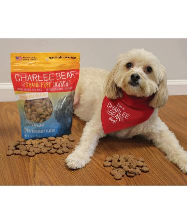 Charlee Bear Grain Free Crunch Natural Treats for Dogs | Made in USA | Low Calorie Bacon & Blueberry Treats - Buy Online on GoSupps.com