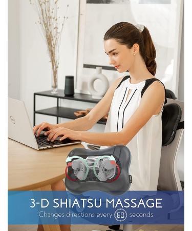 Zyllion Cordless Rechargeable Shiatsu Back and Neck Massager with Heat - Black | ZMA-13RB-BK - Buy Online on GoSupps.com