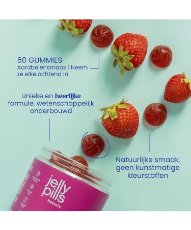 Jelly Pills Collagen 500 mg + Resveratrol Hyaluronic Acid Coenzyme Q10 & Vitamin C 60 Vegan Gummies Without Sugar Strawberry Flavor For Firm & Radiant Skin - Buy Online on GoSupps.com