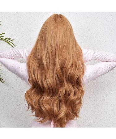 EMMOR Blonde Long Curly Wig with Bangs | Heat Resistant Synthetic | Natural Daily Look - Buy Online on GoSupps.com