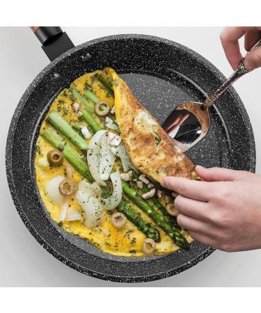 LAKEINX Pan 24 CM Maifan Stone Wok Frying Pan with Glass Lid Deepening Frying Pan for Induction Cooker Gas Stove - Buy Online on GoSupps.com