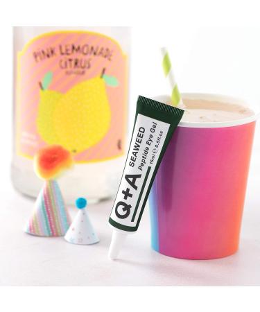 Q+A Seaweed Peptide Eye Gel - Firm, Brighten, and Revitalize Under-Eye Area (0.5 Fl.Oz) - Buy Online on GoSupps.com