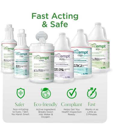 PREempt Ready-To-Use One Step Disinfectant Cleaner - All Purpose Disinfectant for Salons Spas Clinics Studios (3.78 Liter) 3.78 l (Pack of 1) - Buy Online on GoSupps.com