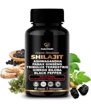 Himalayan Shilajit Capsules with Ashwagandha Ginseng Tribulus Ginkgo & Black Pepper Vegan Gluten-Free Botanical Blend for Daily Wellness & Vitality 60 Capsules Shilajit Fusion 60 Count (Pack of 1) - Buy Online on GoSupps.com
