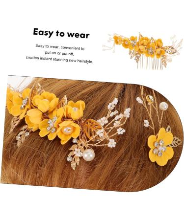 Angoily 4 Sets Hairpin Floral Decor Flower Hair Comb Wedding Party Headpieces Wedding Hair Pin Flower Hair Comb Clip Hair Barrettes Bridal Headdress Zinc Alloy Women's Korean Pearl Flower - Buy Online on GoSupps.com