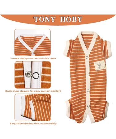 Tony Hoby Shirts for Dogs | Striped Soft & Breathable Dog T-Shirt for Small to Large Dogs - Boy Orange (Size S) - Buy Online on GoSupps.com