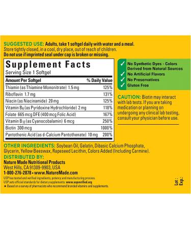 Nature Made Super B Energy Complex Softgels - Brain Cell Function Support - 160 Day Supply - Buy Online on GoSupps.com