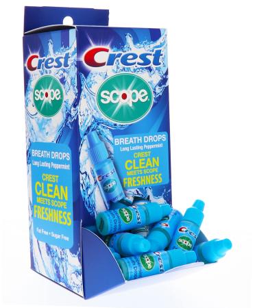 Crest Scope Breath Drops - Long Lasting PEPPERMINT - Crest Clean meets Scope Freshness - Gravity Feed Display - 50 Count 3.2mL Drops