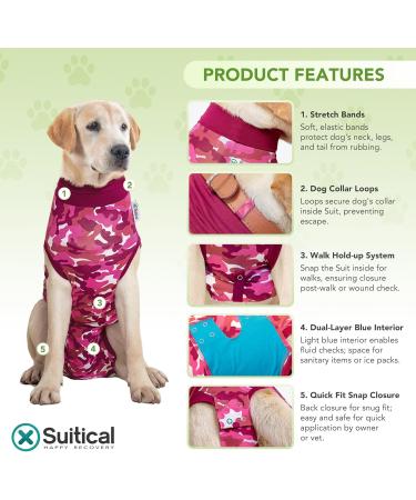 Buy Suitical Recovery Suit for Dogs - XL Pink Camouflage | Best International Shipping - Buy Online on GoSupps.com