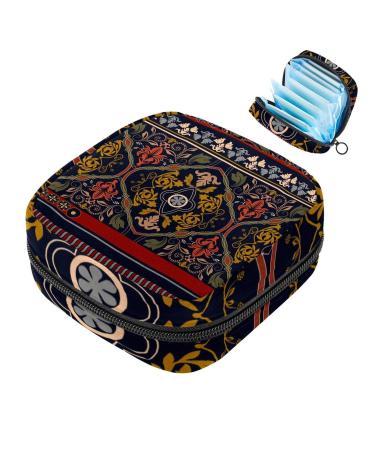 Women's binding bags flower pattern ladies tampon storage bag tampon storage bag zip pockets menstrual tied bags multi06