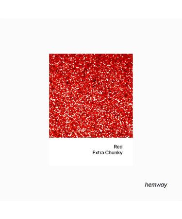 Hemway Extra Chunky Glitter 100g - Cosmetic Safe Red Glitter for Crafts & Makeup | 1mm Glitter Flakes - Buy Online on GoSupps.com