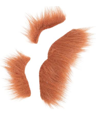 fake moustache Self Adhesive Beard Eyebrow Set for Costume Festivals - Easy to Use and Remove Brown Suitable for Adults and Children - Buy Online on GoSupps.com