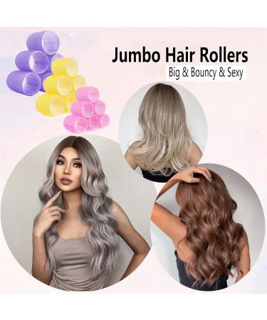 Jumbo Hair Rollers Set - 36 Pack Self Grip Rollers with Metal Clips & Comb - Salon Quality Large Hair Rollers for Long & Medium Hair - 3 Sizes (2.4/2/1.42) - Buy Online on GoSupps.com