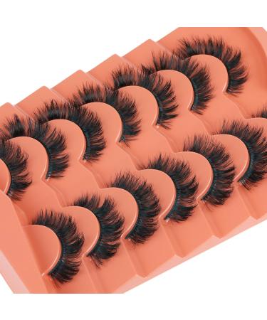 Natural Look False Eyelashes 15mm Wispy Cat Eye Lashes That Look Like Extensions 5D Volume Fake Lashes CC Curl Fluffy Eyelash 7 Pairs by JIMIRE - Buy Online on GoSupps.com