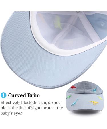 Xiaohawang Adjustable Dinosaur Embroidery Baseball Cap for Girls 2-6 Years - Sky Blue Summer Sport Hat - Buy Online on GoSupps.com