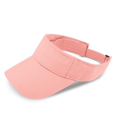 The Hat Depot Kids 100% Cotton Sport Quick-Adjust Strap Closure Sun Protect Golf Visor Cap Hat Light Pink