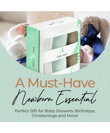 Fern & Avery Muslin Swaddle Blankets - Gender Neutral Newborn Essential - Mint Theme - Buy Online on GoSupps.com