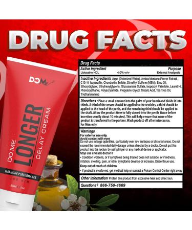Do Me Delay Cream Premium Male Genital Desensitizer Cream with Lidocaine Climax Control for Men to Last Longer in Bed - 1 Oz - Buy Online on GoSupps.com