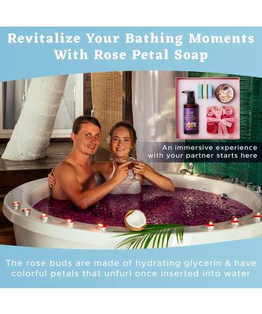 LUMIER Romantic Gift Basket - Relaxing Gift Box for Couples - Getaway Kit with Soap Roses  Massage Oil  Shower Steamer Tablets  Candle - Pamper Yourself - Date Night - Fun Travel Gift Baskets - Birthdays - Buy Online on GoSupps.com