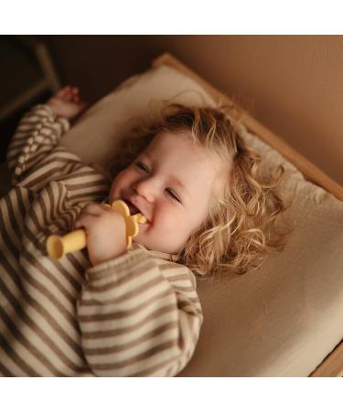 Mushie Flower Toddler Training Toothbrush - Daffodil | Soft Bristles, Easy Grip Handle - Buy Online on GoSupps.com