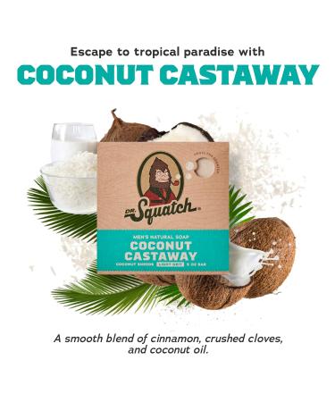 Dr. Squatch Men's Natural Bar Soap 12 Pack with Soap Saver & Gripper Coconut Castaway, Cool Fresh Aloe, Fresh Falls Moisturizing Soap for All Skin Types - Buy Online on GoSupps.com