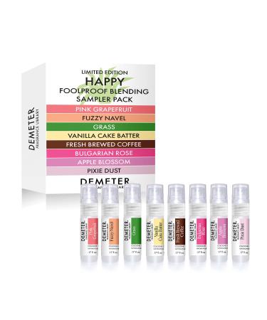 DEMETER Happy Foolproof Blending Set Pink Grapefruit Fuzzy Navel Grass Vanilla Cake Batter Fresh Brewed Coffee Bulgarian Rose Apple Blossom Pixie Dust Set of 8 Perfumes