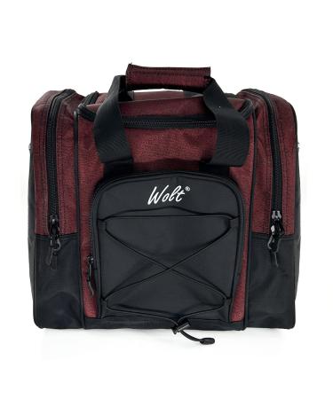 WOLT Bowling Ball Bag for Single Ball - Bowling Ball Tote Bag with Padded Ball Holder, 2 Pockets fit Bowling Shoes Up to Mens Size 14 and Accessories healthyRed