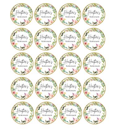 edible 20 x Floral cupcake toppers PERSONALISED uncut Baby Shower/Hen Party/Retirement (wafer card)