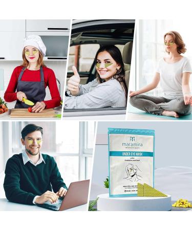 M MARAMIRA Under Eye Mask | Dark Circles & Puffiness Treatment | Hydrating Eye Patches | Reduces Fine Lines & Brightens Skin | 28 Gold Eye Pads - Buy Online on GoSupps.com