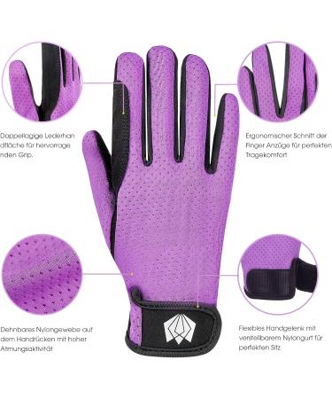 Fitst4 Sports Women's & Unisex Riding Gloves - Silicone Grip Equestrian Bicycle Gloves in Violet - Buy Online on GoSupps.com