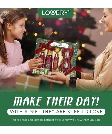 Red Rose Jasmine Home Spa Set: Bath and Body Gift Box for Him | Christmas Gifts | Fragrant Bubble Bath, Gold Bath Bombs, Red Glitter Gel Eye Mask and More - Buy Online on GoSupps.com