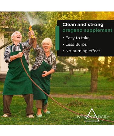 Livingood Daily Oregano Oil + Monolaurin Supplement - 1000mg Capsules for Gut Health & Immune Support - Natural Antibiotics & Antioxidant - 120 Capsules - Buy Online on GoSupps.com