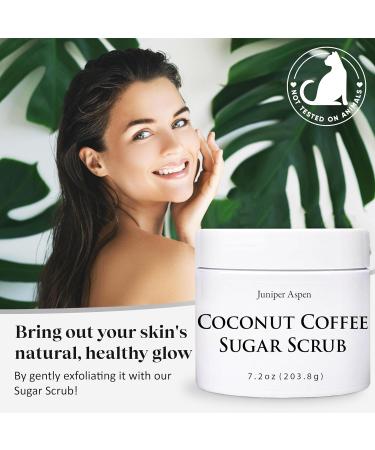 Coconut Coffee Sugar Body Scrub | Exfoliating & Foaming Sugar Scrub for Soft Skin | Moisturizing Body Hands & Feet Scrub with Oatmeal Extract - Buy Online on GoSupps.com