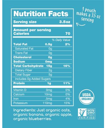 Amara Organic Baby Food Stage 2 - Oats & Berries Baby Cereal - 10 Pack 3.5oz Pouches - Buy Online on GoSupps.com