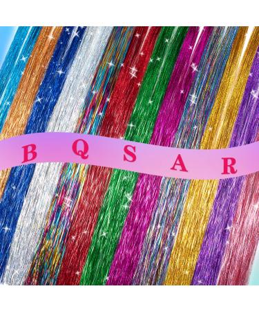 Sparkling Hair Tinsel Kit - 2100 Strands, 47 Inch with Tool, 12 Colors - Perfect for Christmas Decorations - Hair Extensions for Women and Girls - Buy Online on GoSupps.com
