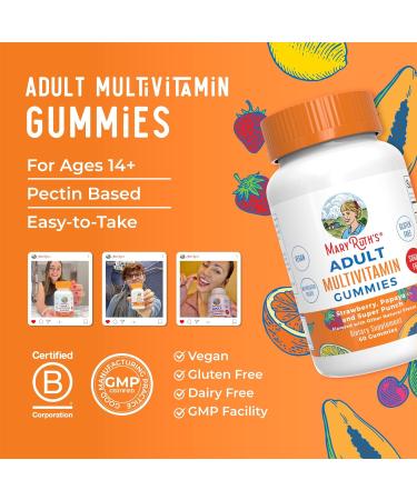 MaryRuth Organics Multivitamin for Women and Men | Sugar Free | Adult Multimineral Gummy with Vitamin C | D and E | B Vitamins | Biotin | Zinc | Vegan | Non-GMO | Gluten Free | 60 Count - Buy Online on GoSupps.com