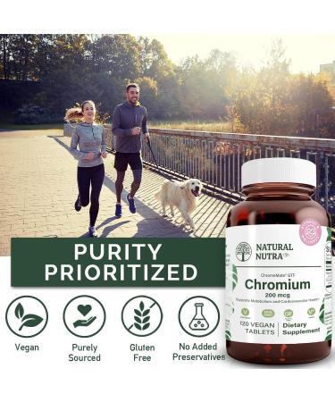Natural Nutra GTF Chromium Polynicotinate with ChromeMate 200 mcg - 120 Vegan Tablets - Buy Online on GoSupps.com